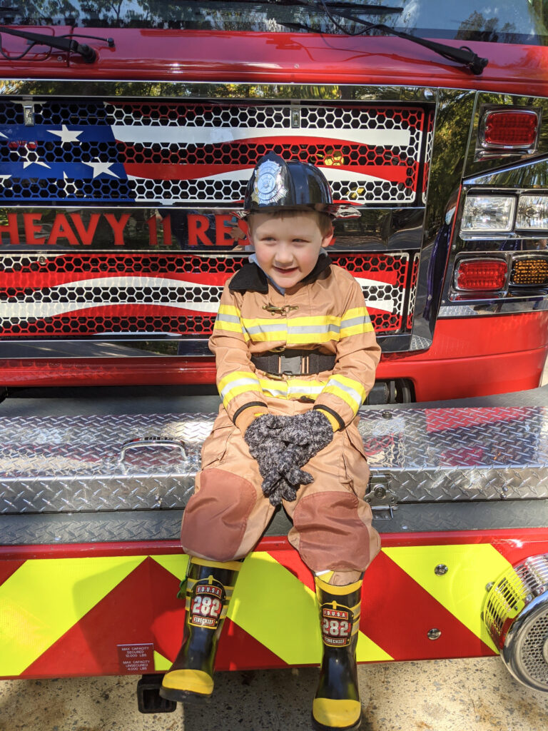 Child on Fire Truck