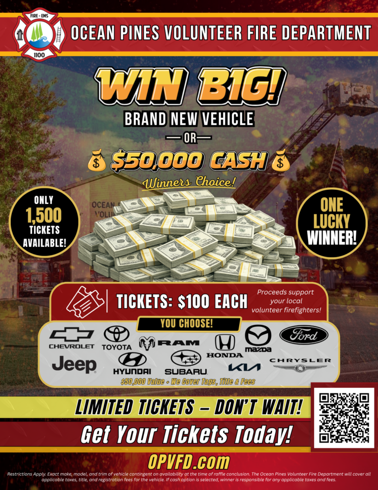 Car Rider Line Raffle Vehicle Raffle - Ocean Pines Volunteer Fire Department